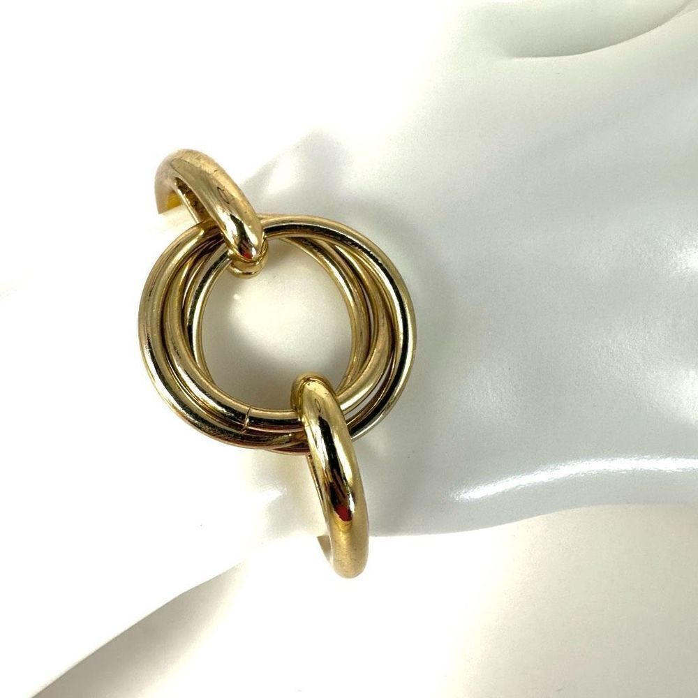 Gold tone double circle bracelet